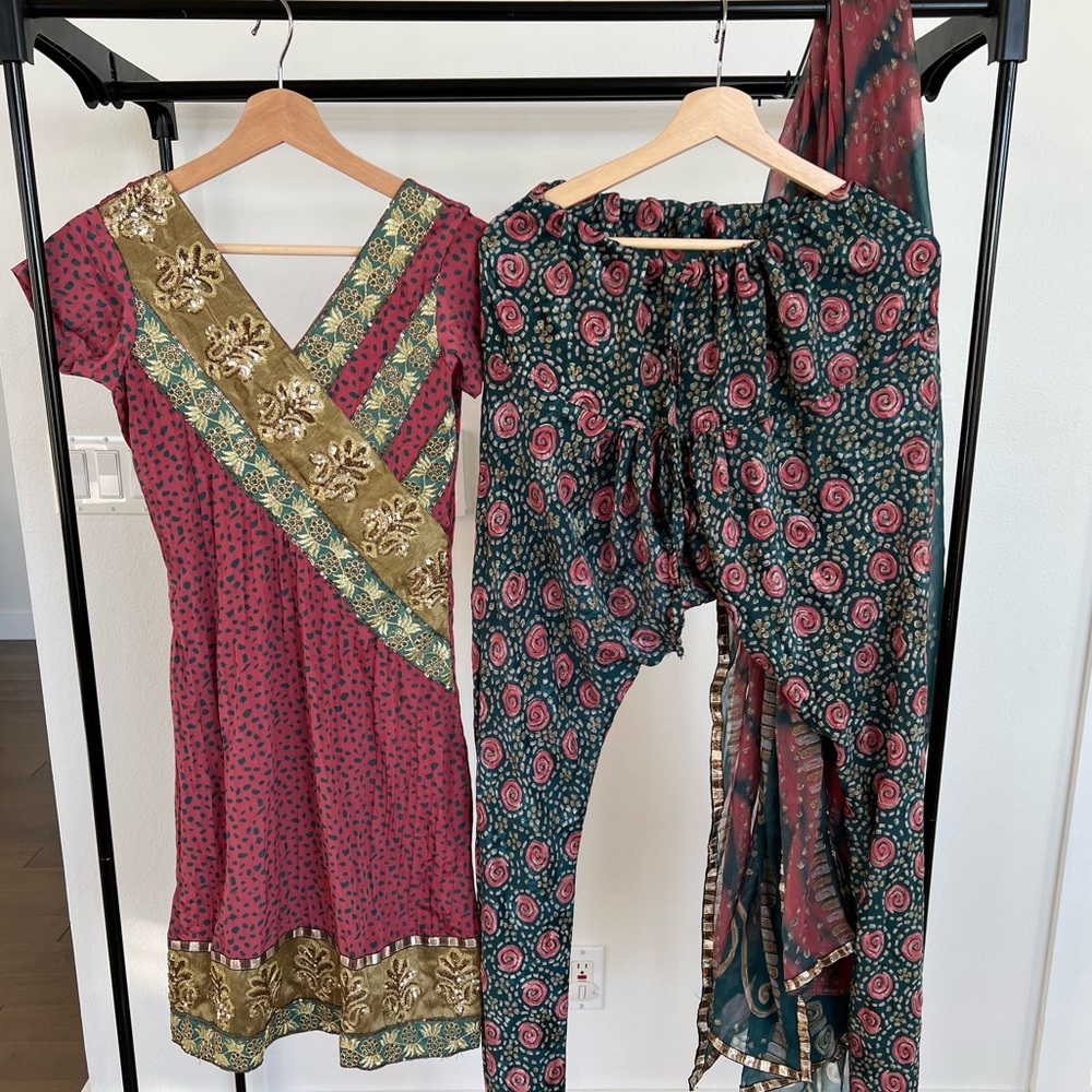 Punjabi suit with churidar bottoms